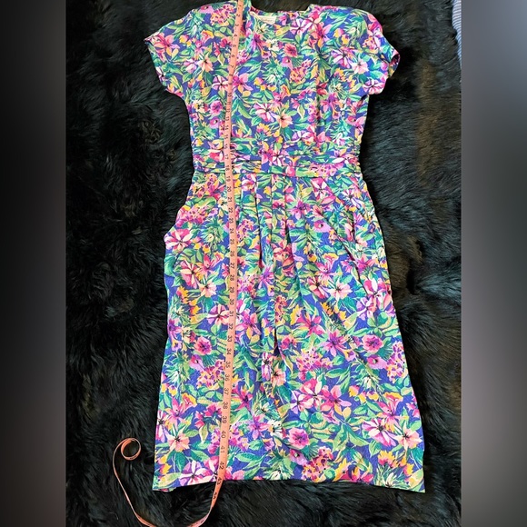 Maggy Boutique 80s Floral Knee Length Dress size 10 - Picture 12 of 14